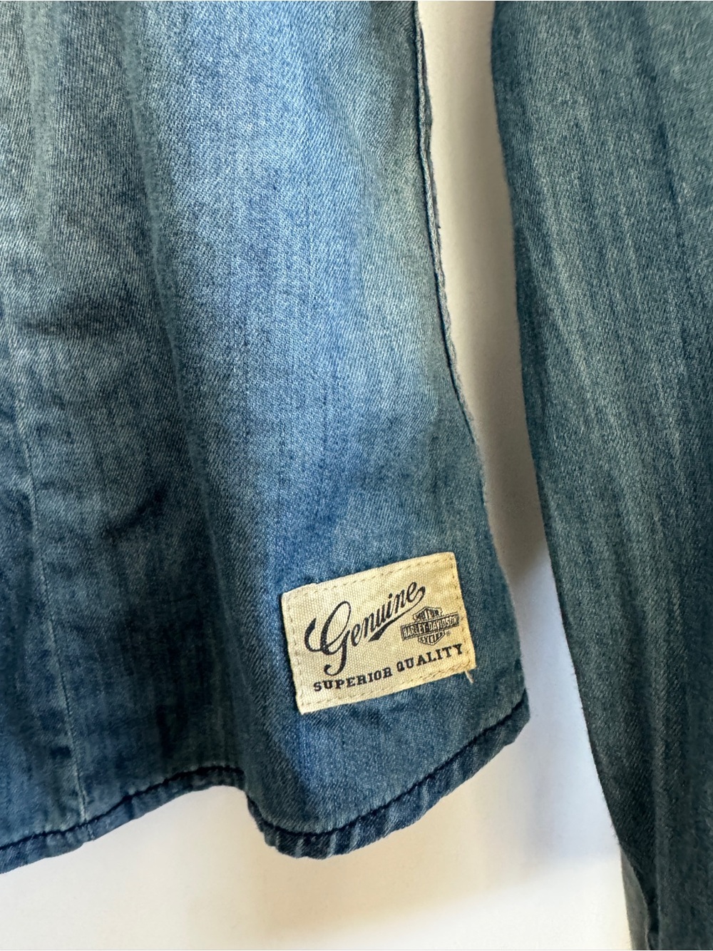 Harley-Davidson® Women's Genuine Classic Denim Long Sleeve Snap Button Shirt M - Picture 5 of 11